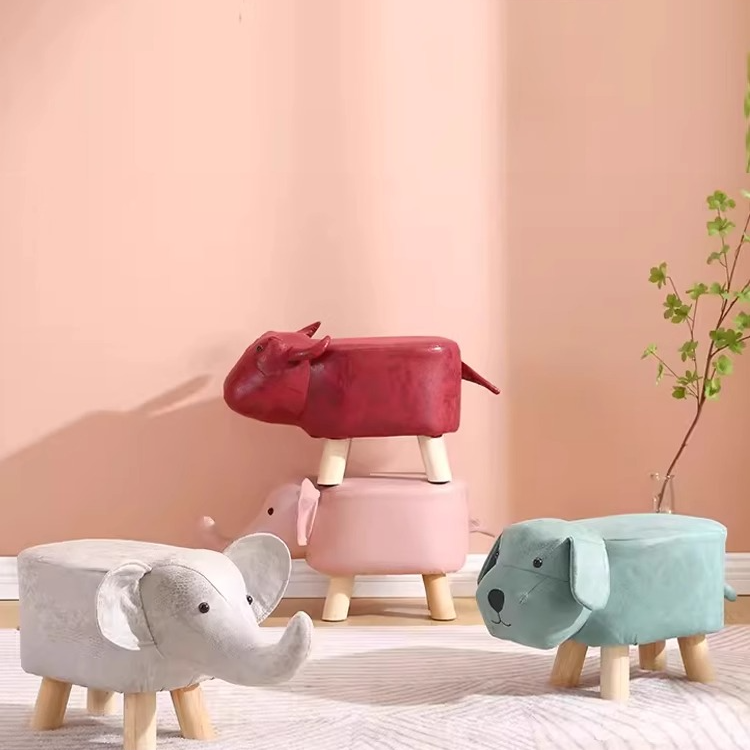 儿童凳子家用矮凳门口换鞋凳创意卡通大象动物凳客厅板凳卧室坐凳