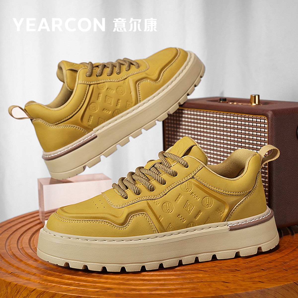 yearcon/意尔康男士时尚百搭秋季潮流潮鞋低帮复古防滑鞋4703