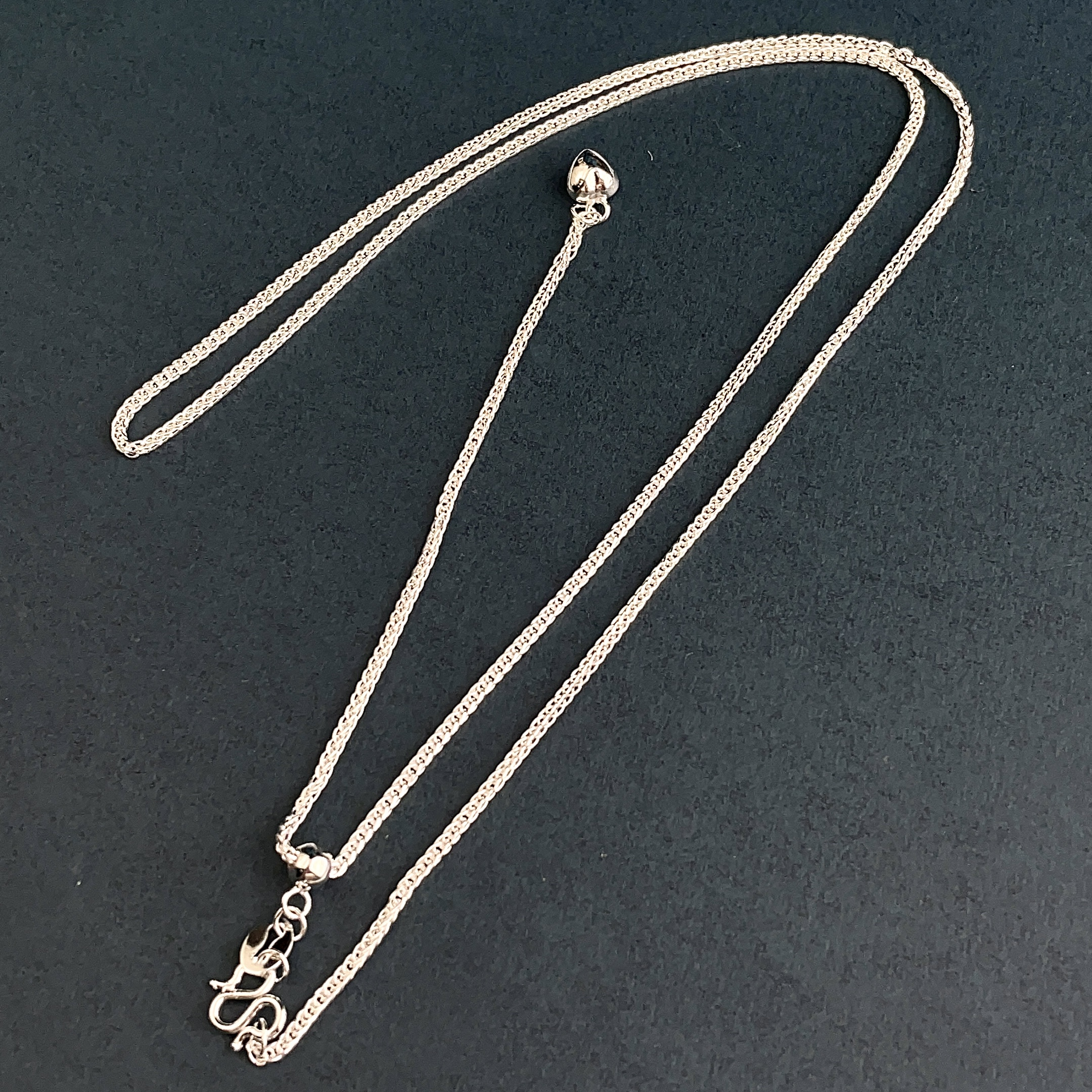 链子足银 【抽拉肖邦项链】50厘米手工可调节素链经典