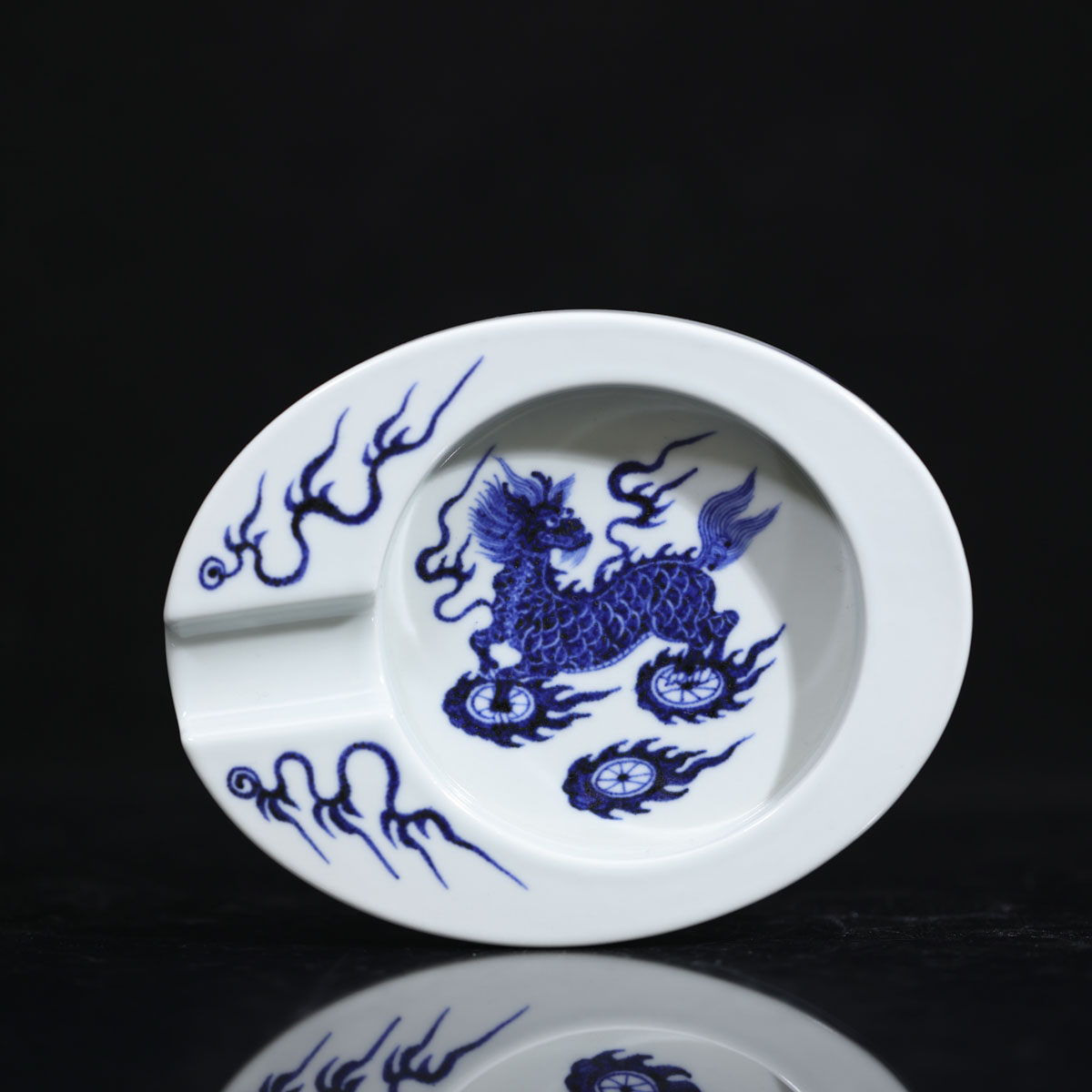 小桥-仿元麒麟（中号）烟灰缸-陶瓷纯手绘