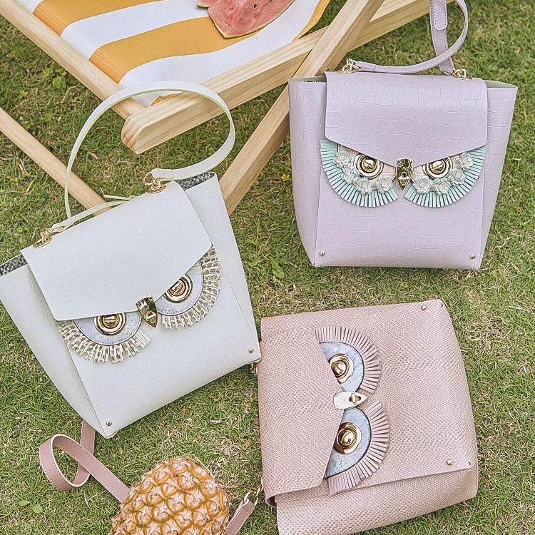 【caet包型】万蔻猫头鹰镂空牛皮包 单肩斜挎时尚女士水桶包