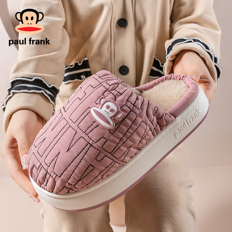 大嘴猴棉拖鞋女秋冬保暖家居外穿休息情侣居家防滑加绒加厚棉鞋男