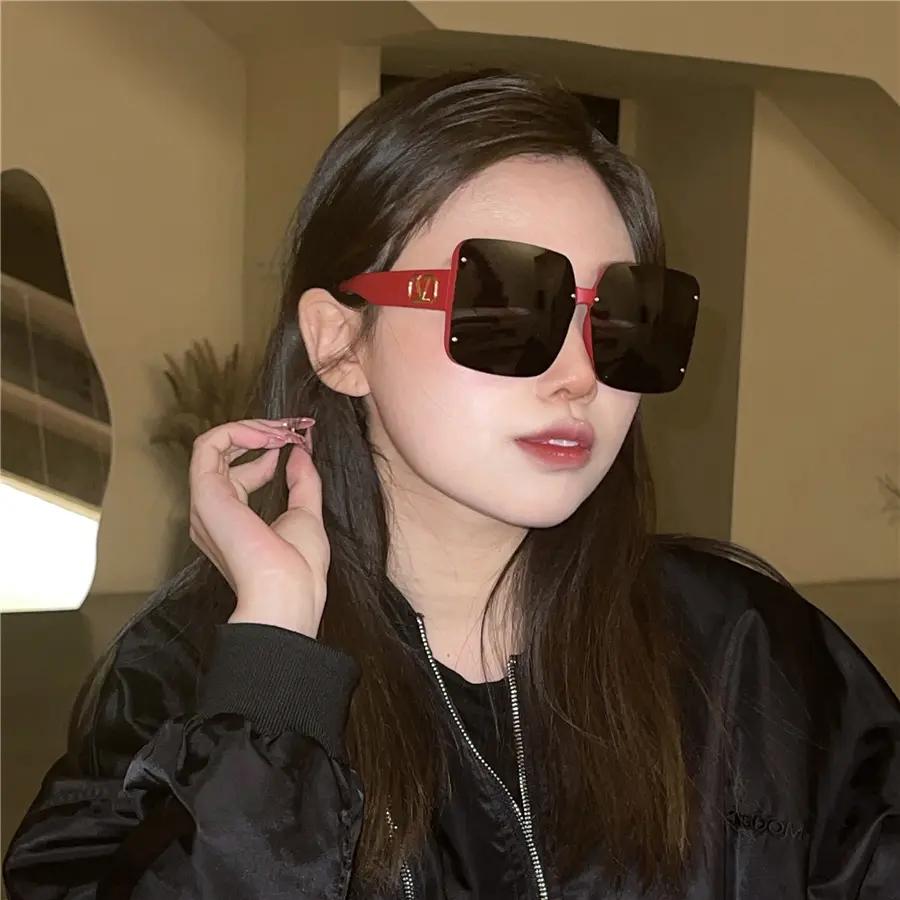 大红色女士太阳镜偏光墨镜方形百搭时尚韩版太阳眼镜防紫外线女