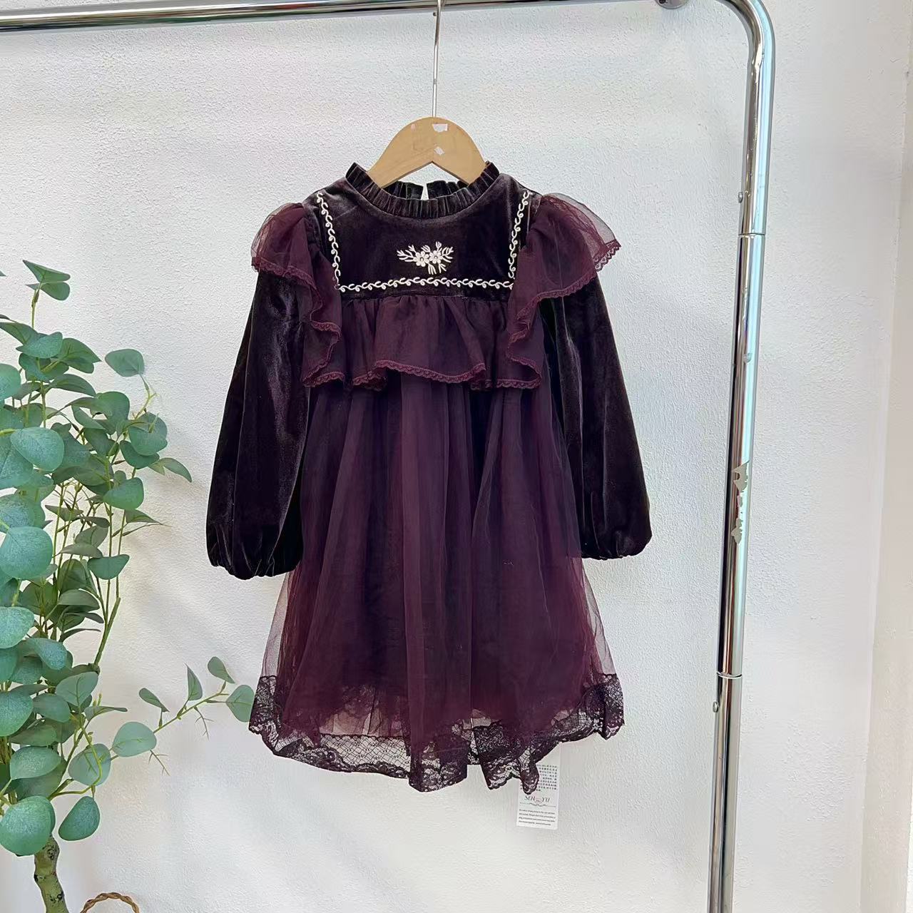 3583森紫色连衣裙