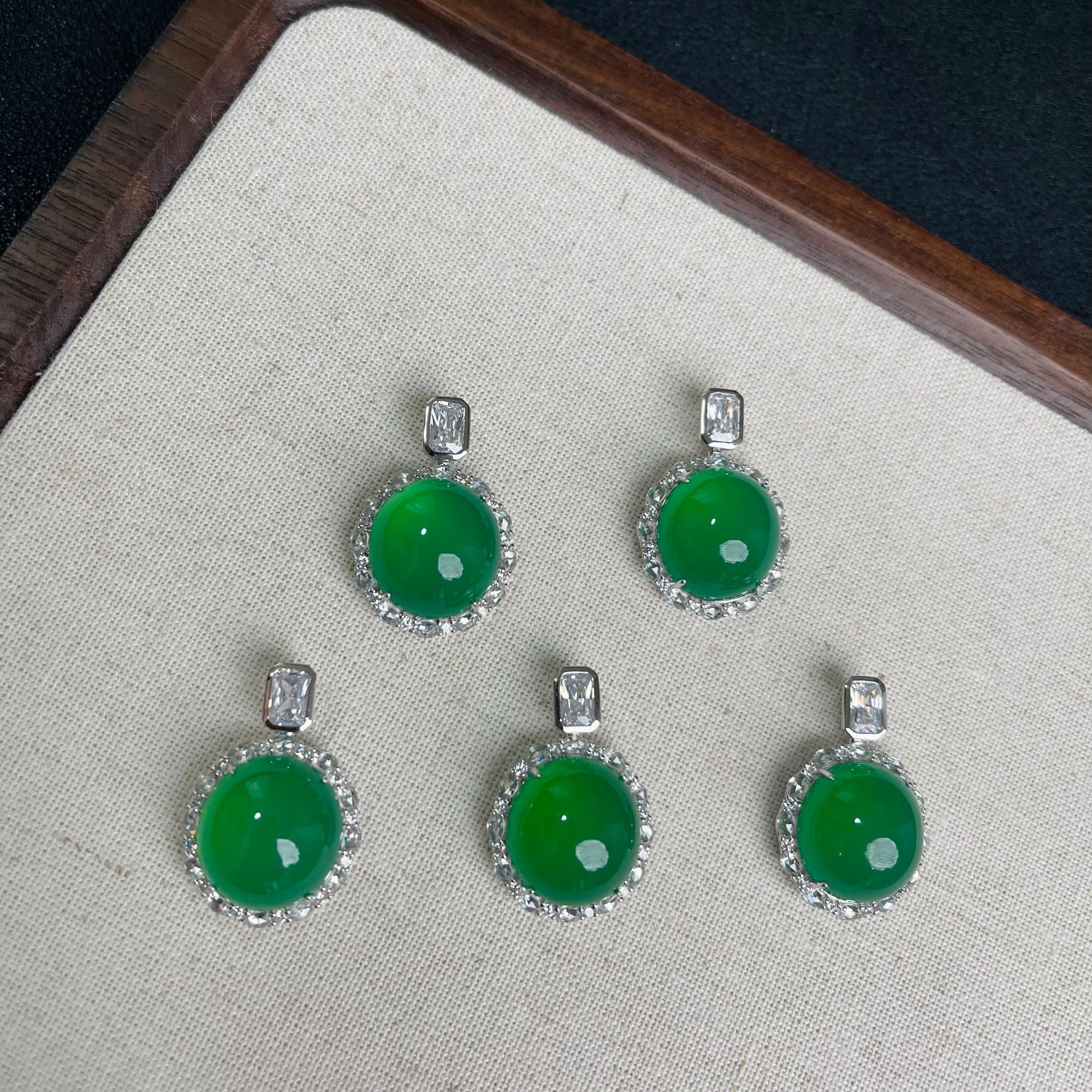 凝翠 | 玉髓*吊坠不含链*S925银镶嵌（多样性发货，发其一）