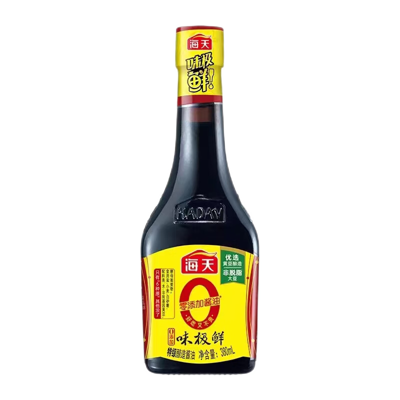 海天0添加味极鲜酱油380ml