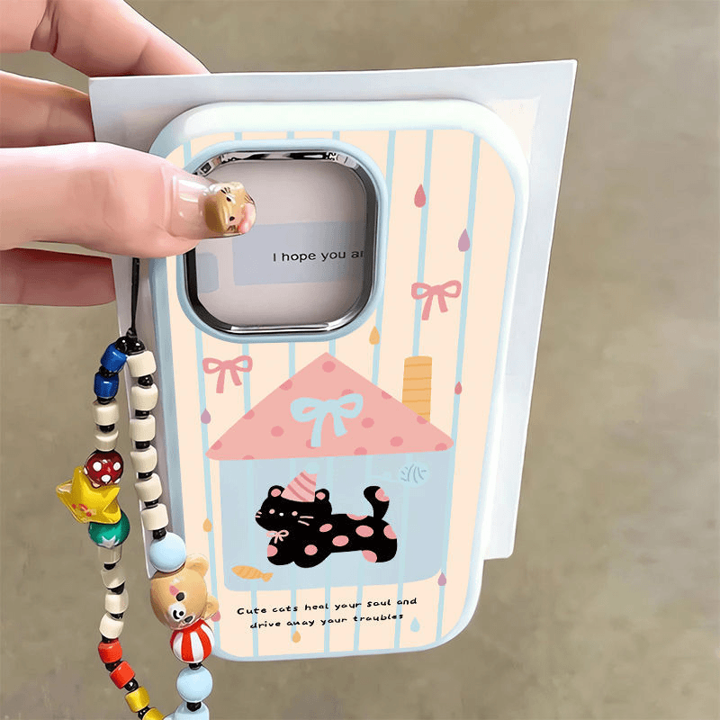 Lucky雨滴波点黑猫适用iphone15手机壳苹果14华为vivo小米oppo套