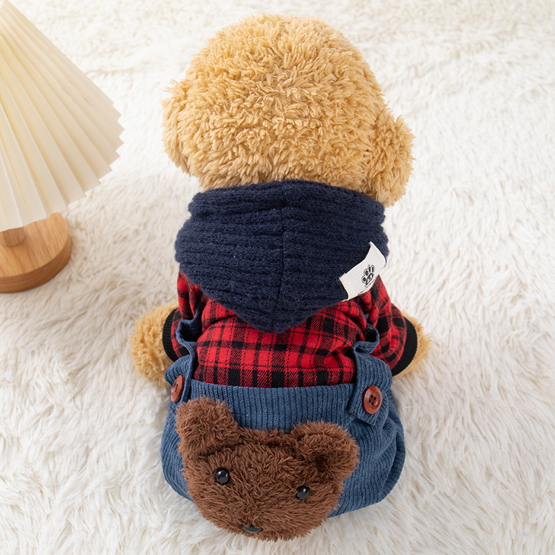 狗狗衣服加厚保暖加绒四脚棉服泰迪比熊博美小型犬银渐层猫咪衣服