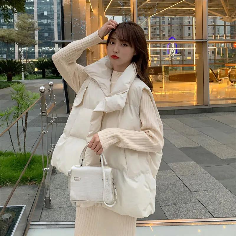 羽绒服马甲女2023年新款宽韩版宽松外穿无袖马夹面包服秋冬