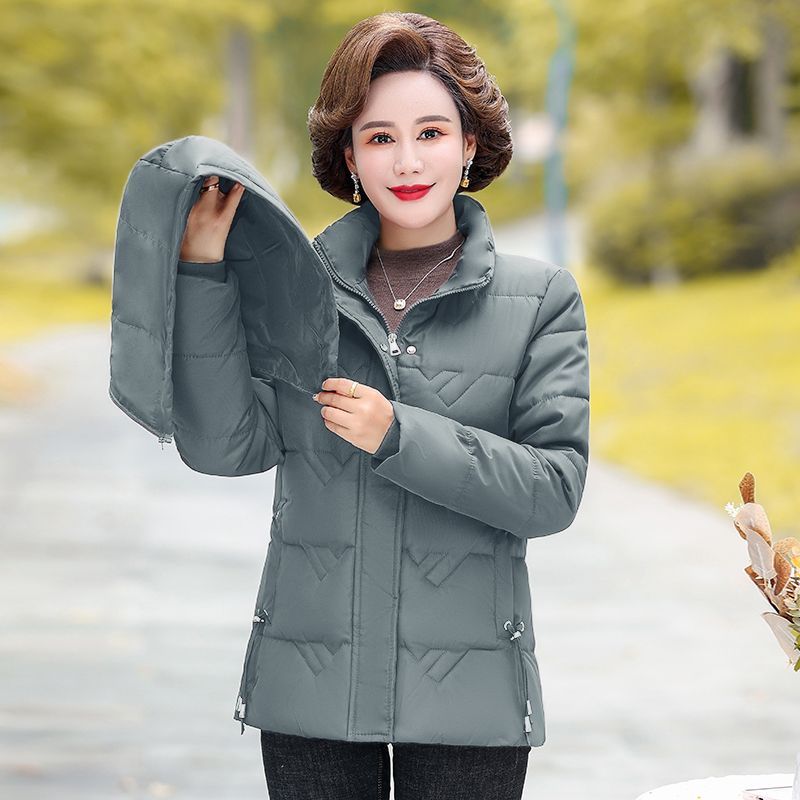 羽绒服【可脱卸帽】冬季中老年羽绒服短款女时尚减龄加肥加h