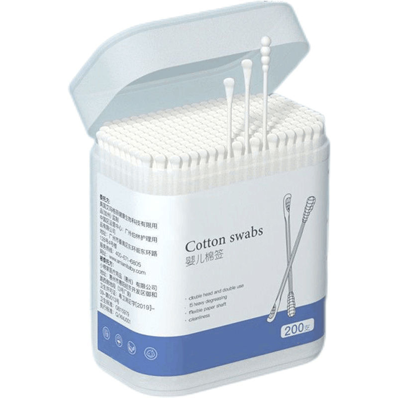 婴儿专用棉签小头化妆双头新生儿宝宝耳勺头儿童掏耳朵清洁棉签棒