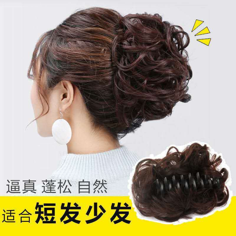 发夹发抓夹假发女发圈发包盘发器拉花短卷发花苞女头花蓬松大发圈