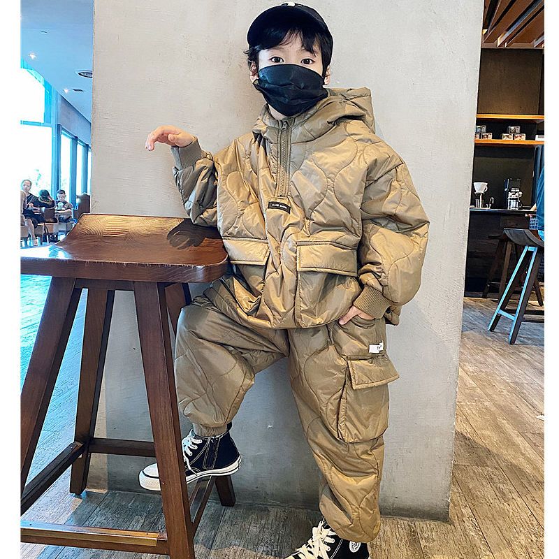 童装2024新款儿童冬装保暖棉服套装洋气季夹棉加绒秋冬冬款两件套
