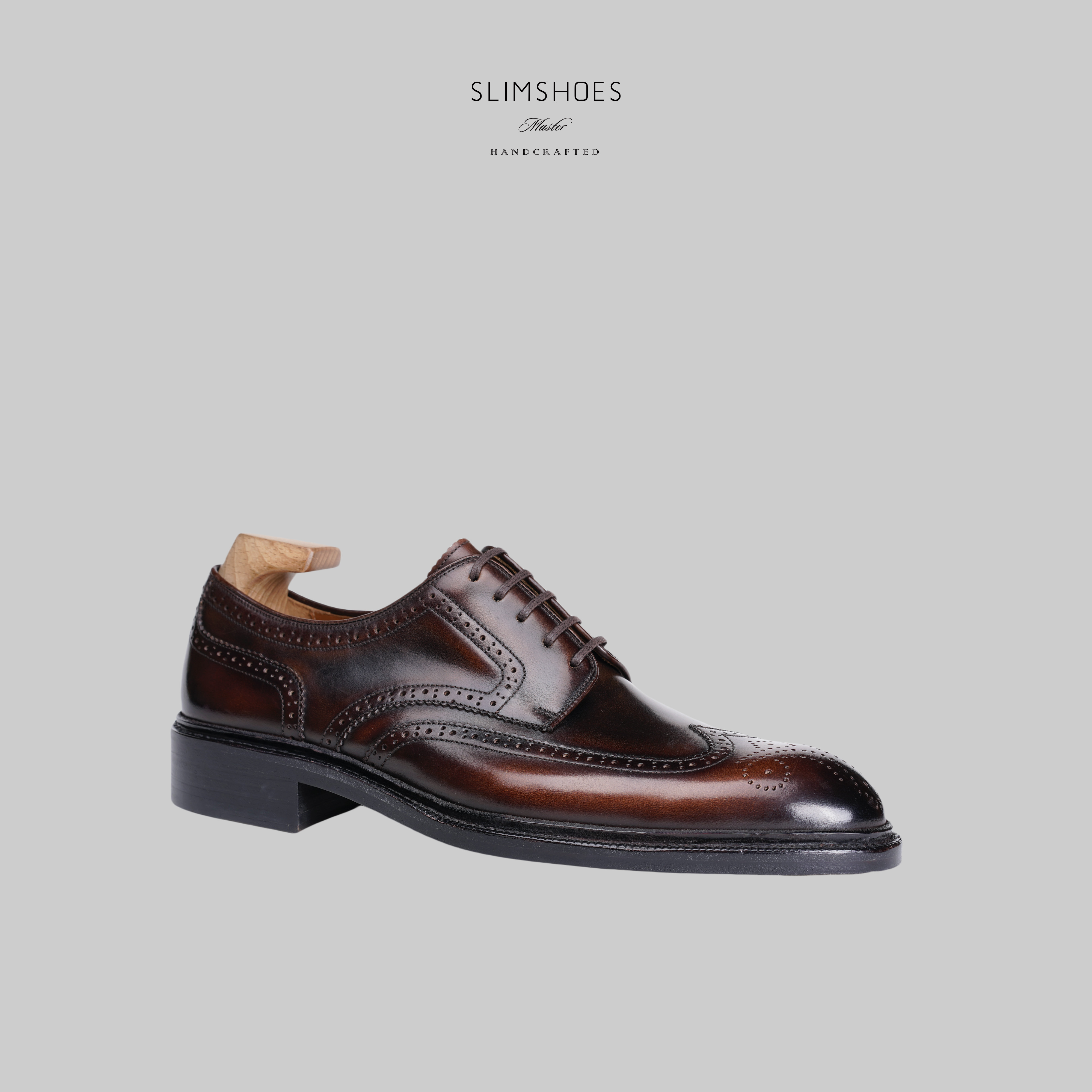 SLIMSHOES时另经典全布洛克英伦风休闲商务德比鞋百搭皮鞋男士
