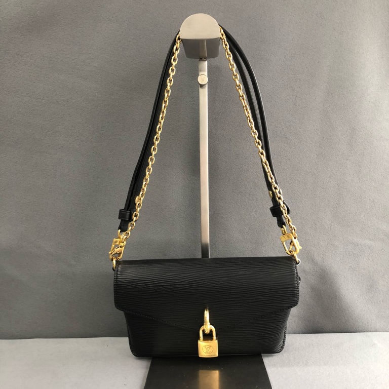 95新 LouisVuitton/路易威登  拾锦奢品 LV黑金水波纹单肩斜挎包 
