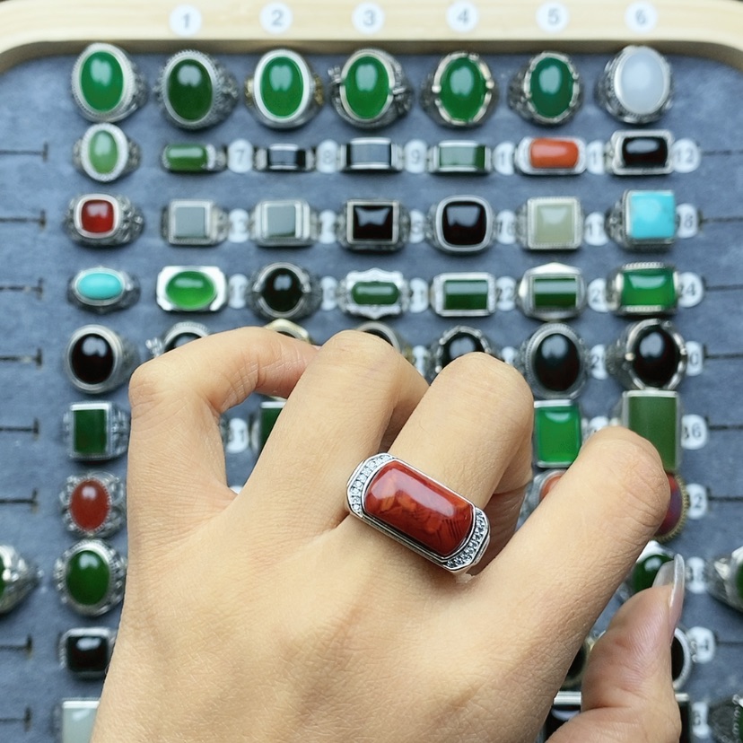 【闪购商品】南红玛瑙戒指银S925镶嵌