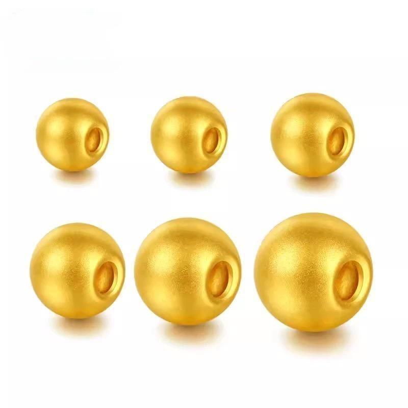 【六六禧】古法金4mm古法金珠 手工磨砂光珠多样性发其一