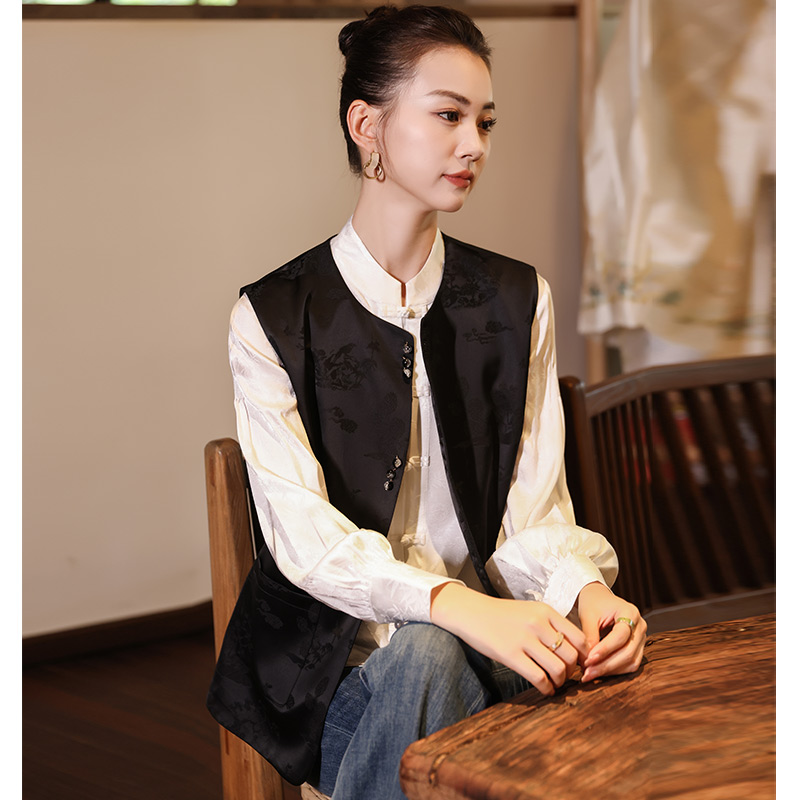 新中式国风马甲新款时尚2025秋冬休闲百搭中国风爆款马夹女款