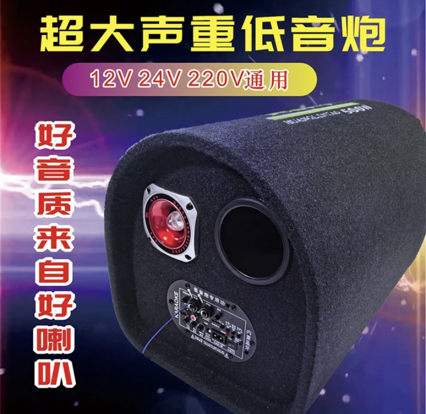 黄鹂鸟10寸车载12V24V重低音炮汽车改装音响220V家用无线蓝牙音箱