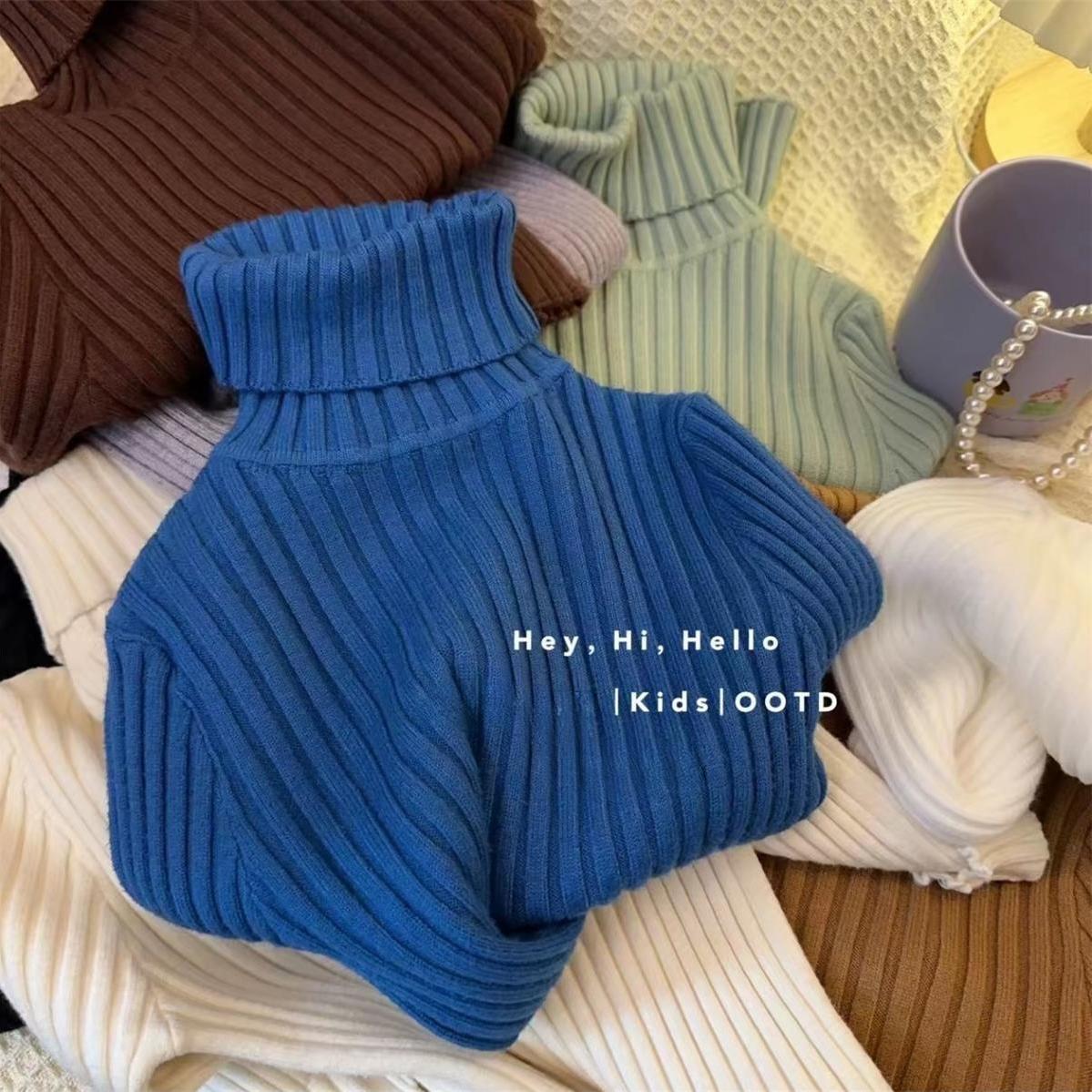 新品巴拉巴拉新品巴拉巴拉女童高领毛衣儿童百搭打底衫洋气秋冬季