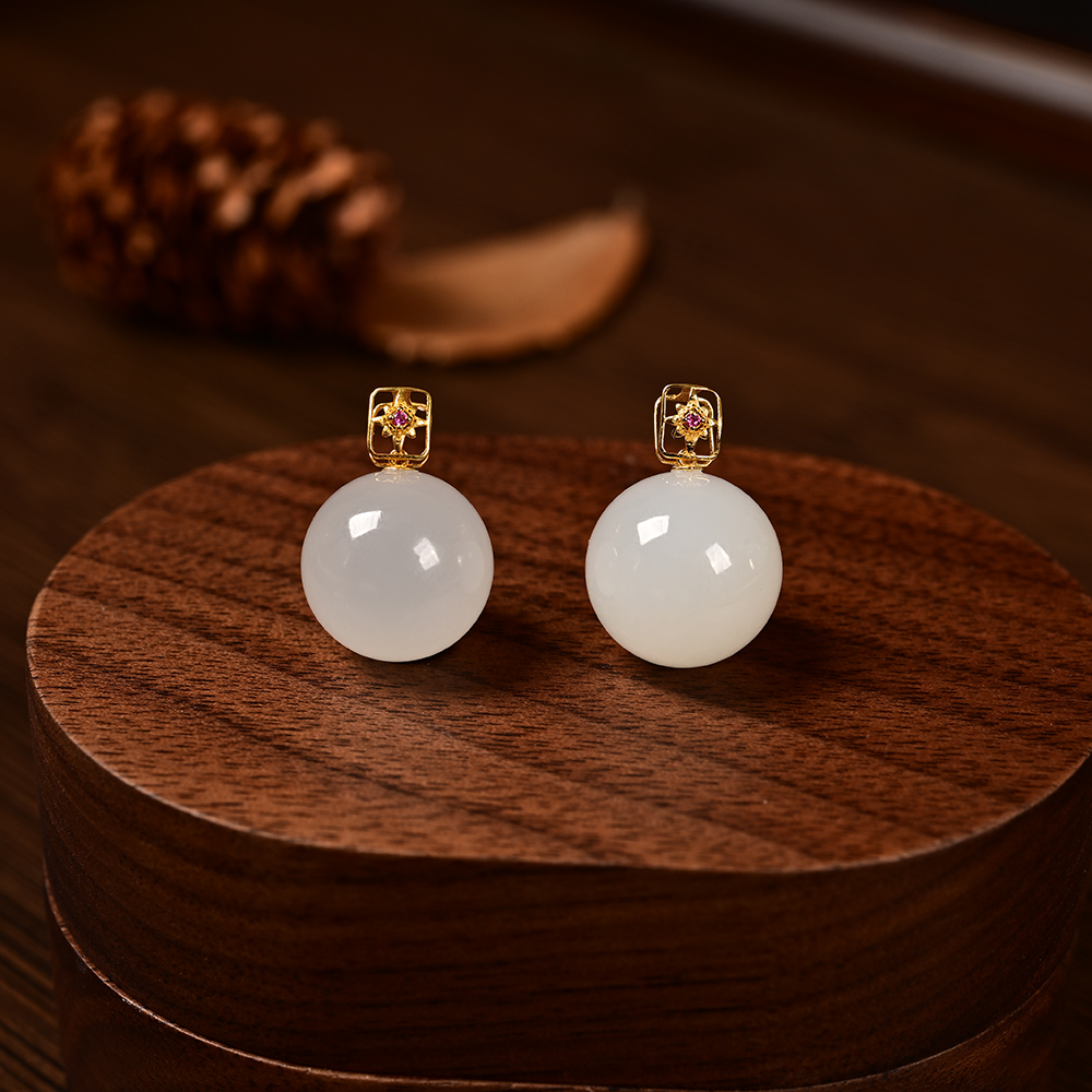 【云上好物】9 DS77073-18k金镶和田玉吊坠-11.5mm多样性发一件（JG)