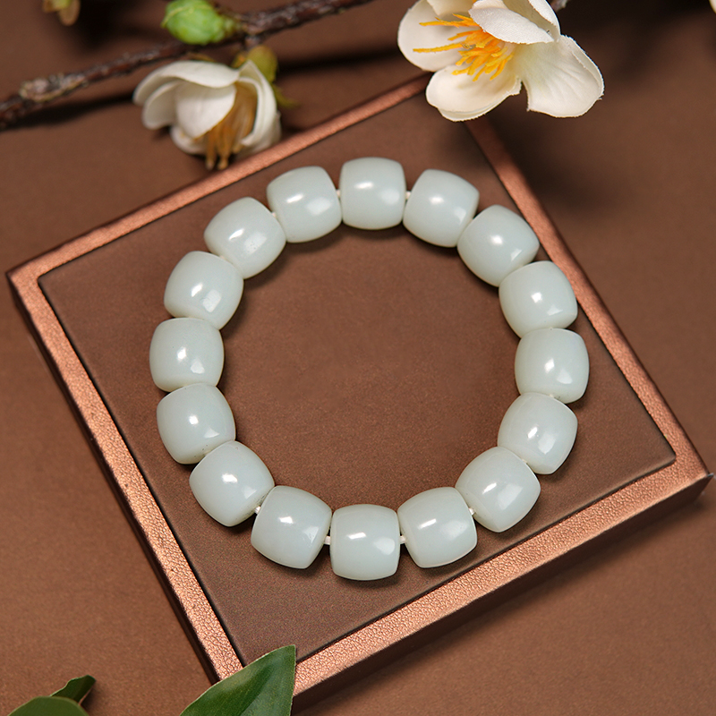 和田玉于田料直切工艺手串  典藏气质简约百搭手串 01575