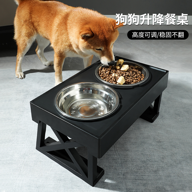 kimpets狗碗中大型犬专用护颈椎慢食碗狗狗食喝水一体不锈钢放噎