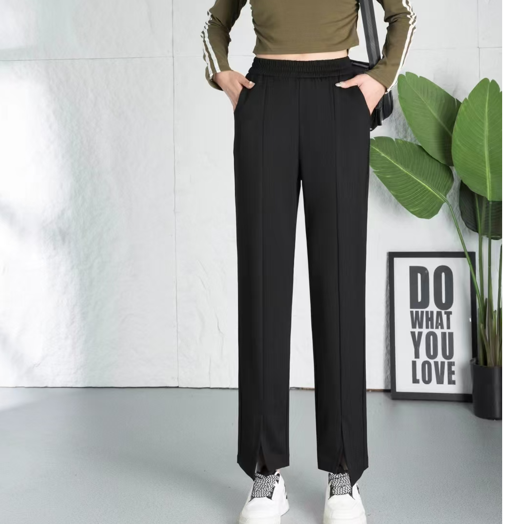 新款时尚前开叉裤2615