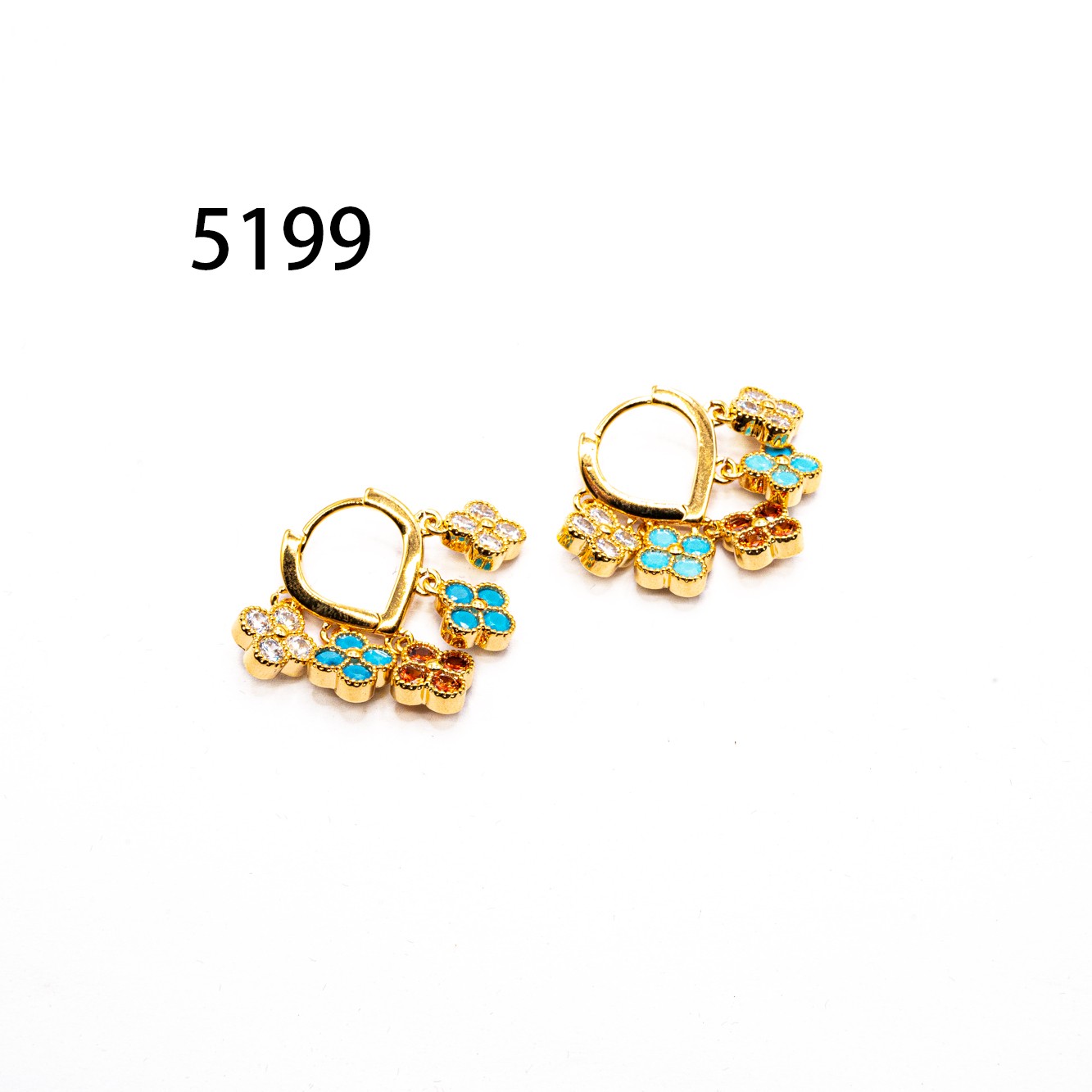 铜合金耳饰 简约镶嵌个性气质耳环小众设计高级感耳钉耳饰～5199