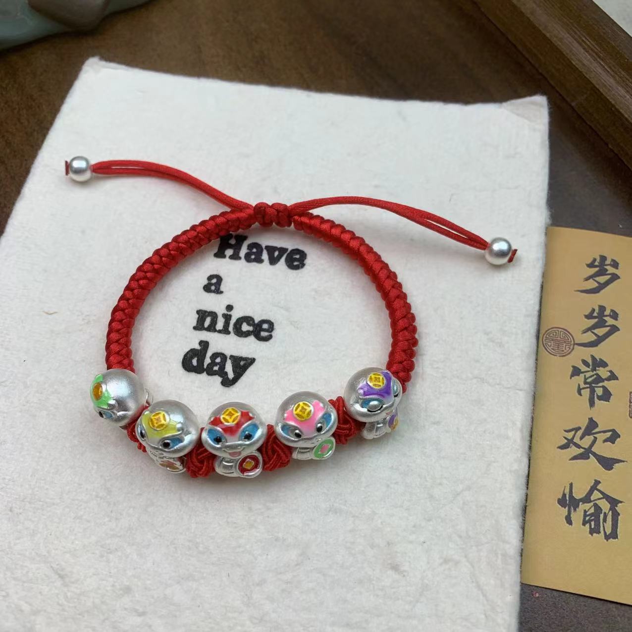 足银手链 【匠心银饰】足银生肖蛇情侣手编生日告白送老婆女友男友