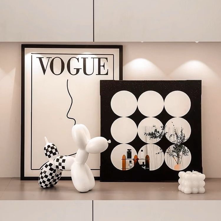 北欧ins装饰画网红高级电视柜床头挂画摆画卧室桌面抽象客厅
