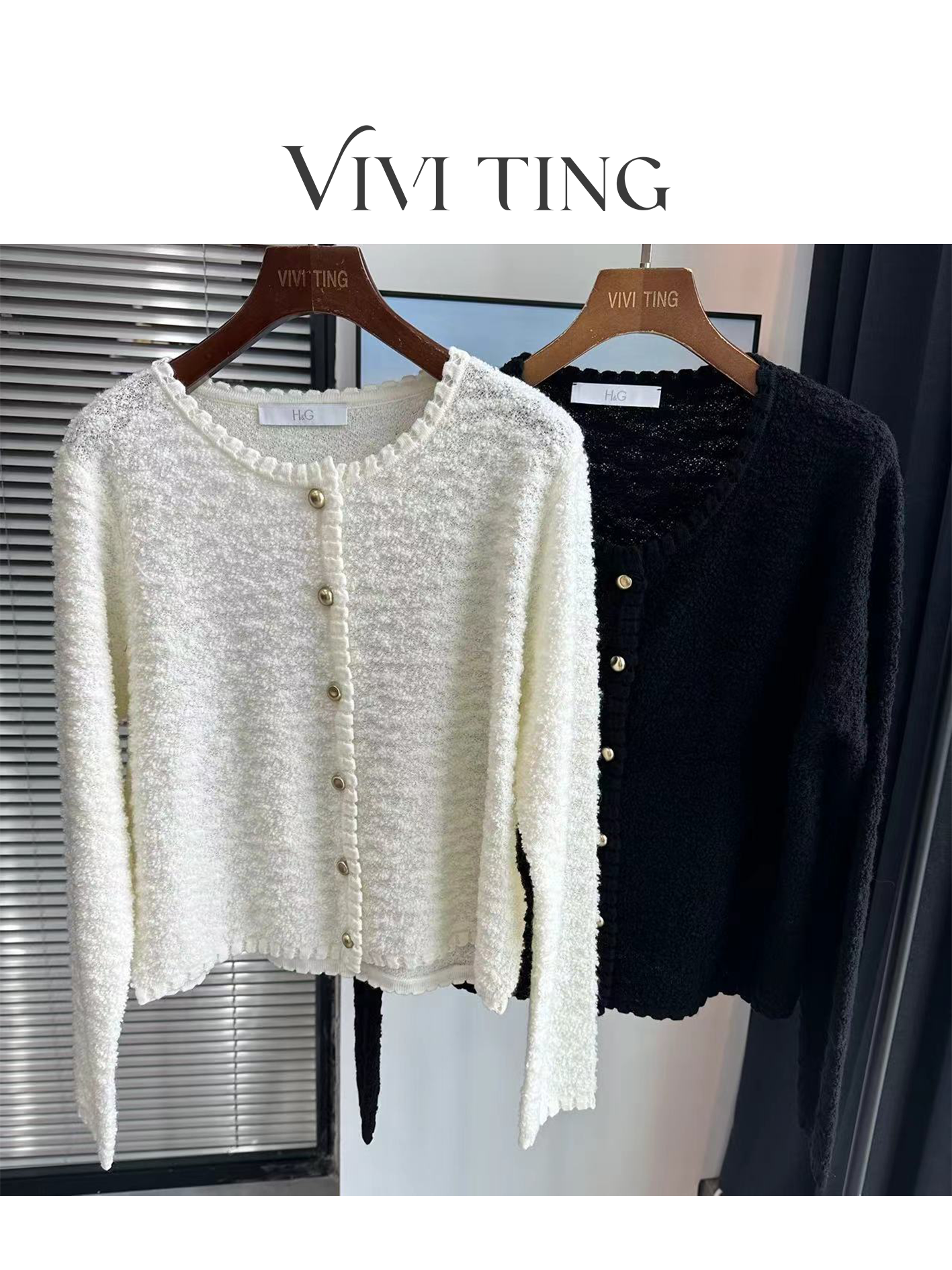 【VIVI·TING】婷姐推荐秋季新款韩系小香风单排金扣长袖开衫s193