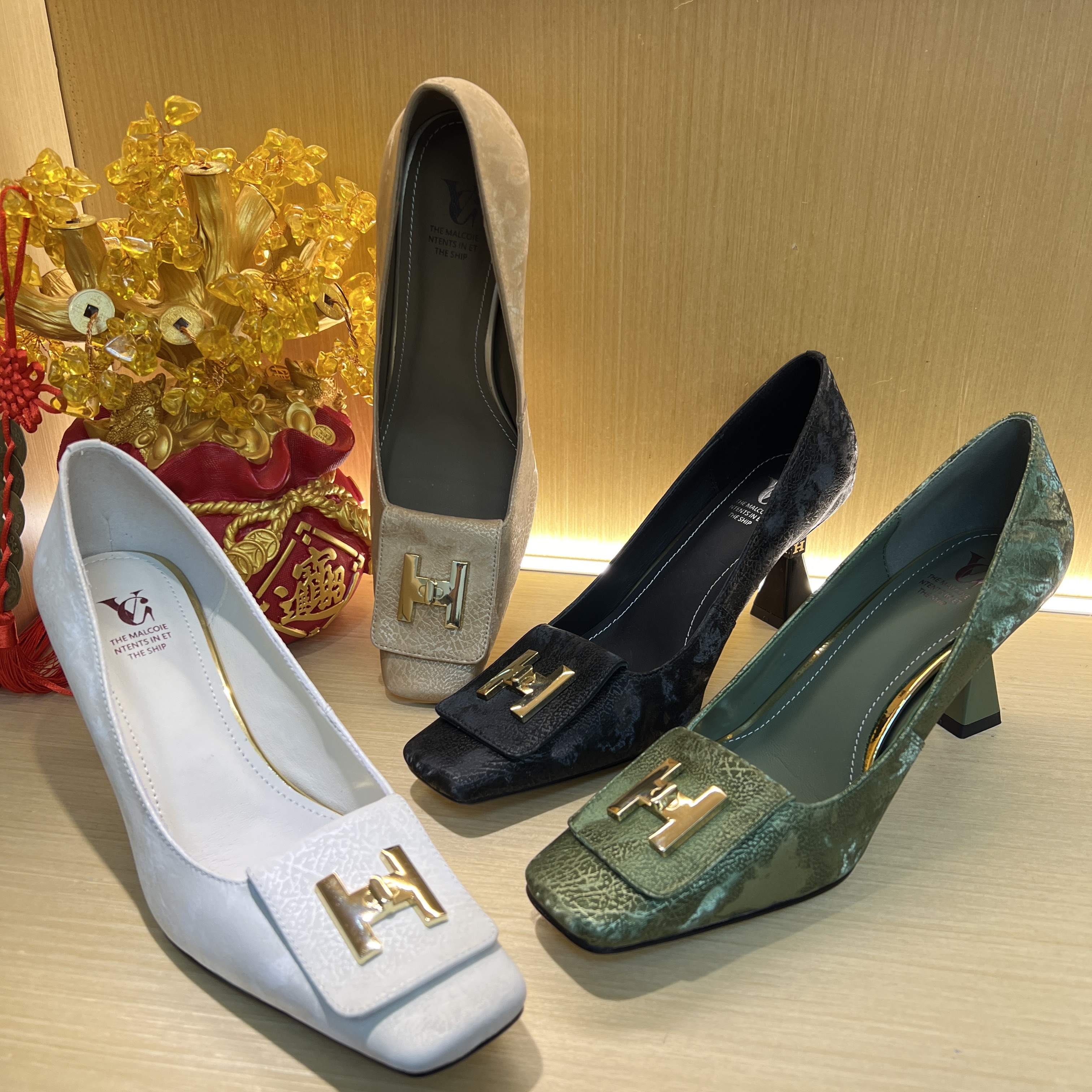 【温柔野心】QX气质时尚百搭简约方头单鞋B-484黑色