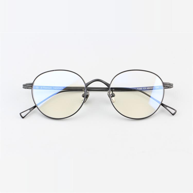 日系纯钛圆框眼镜近视眼镜架男大脸配高度数近视镜女超轻框架5185