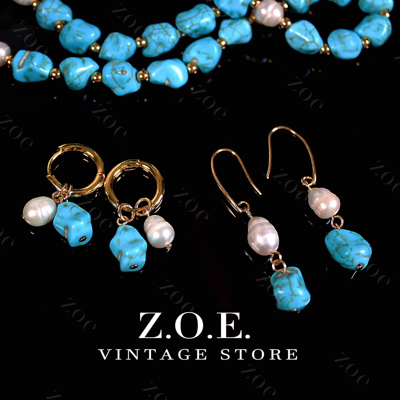 铜合金耳饰 雅致】设计师款复古vintage不规则蓝绿色耳圈耳钩1011