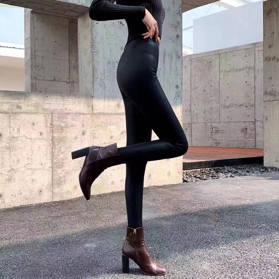 【火苗】显瘦打底裤一裤两穿小黑裤打底发热裤外出时尚长裤 保暖