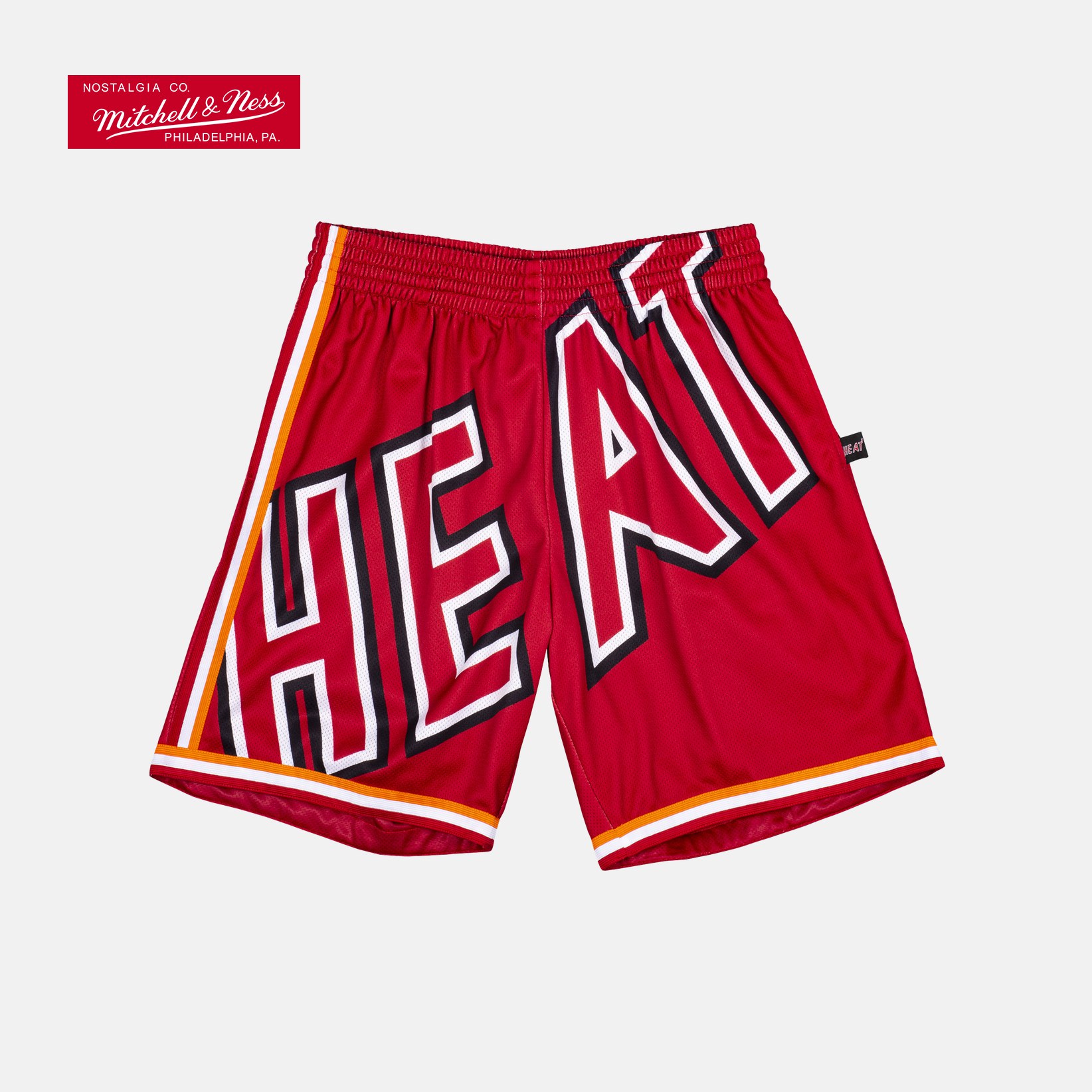 NBA-Mitchellness热火队运动休闲宽松短裤球裤Big Face2.0系列