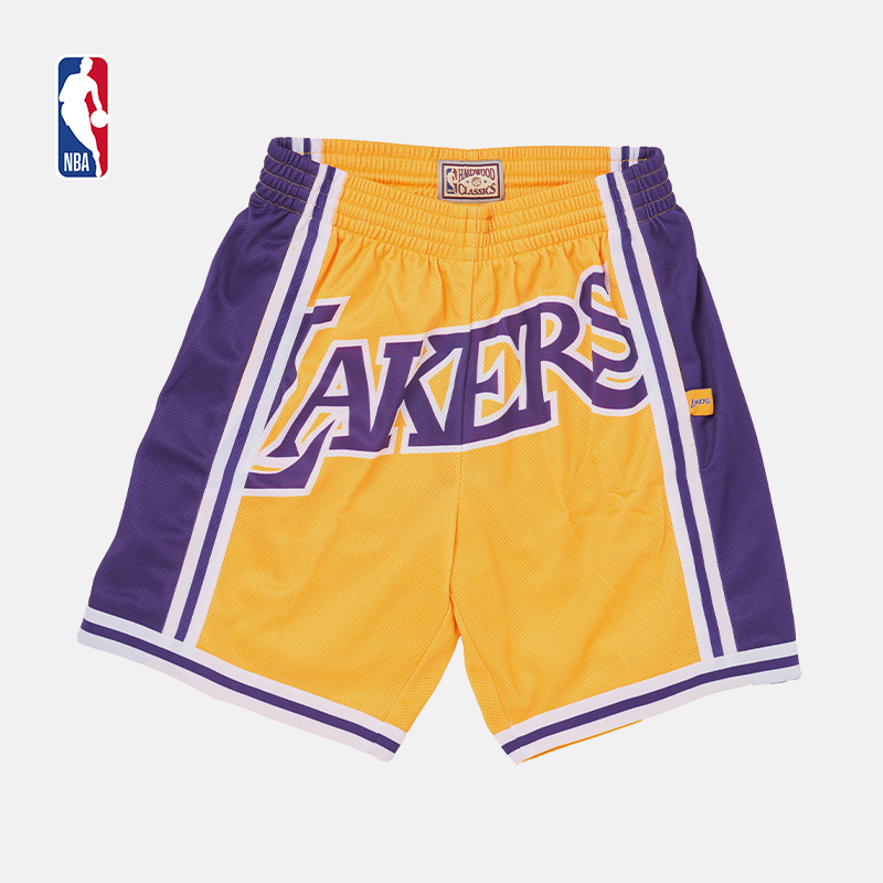 NBA复古球裤BigFace2.0系列洛杉矶湖人队短裤NBA-Mitchellness