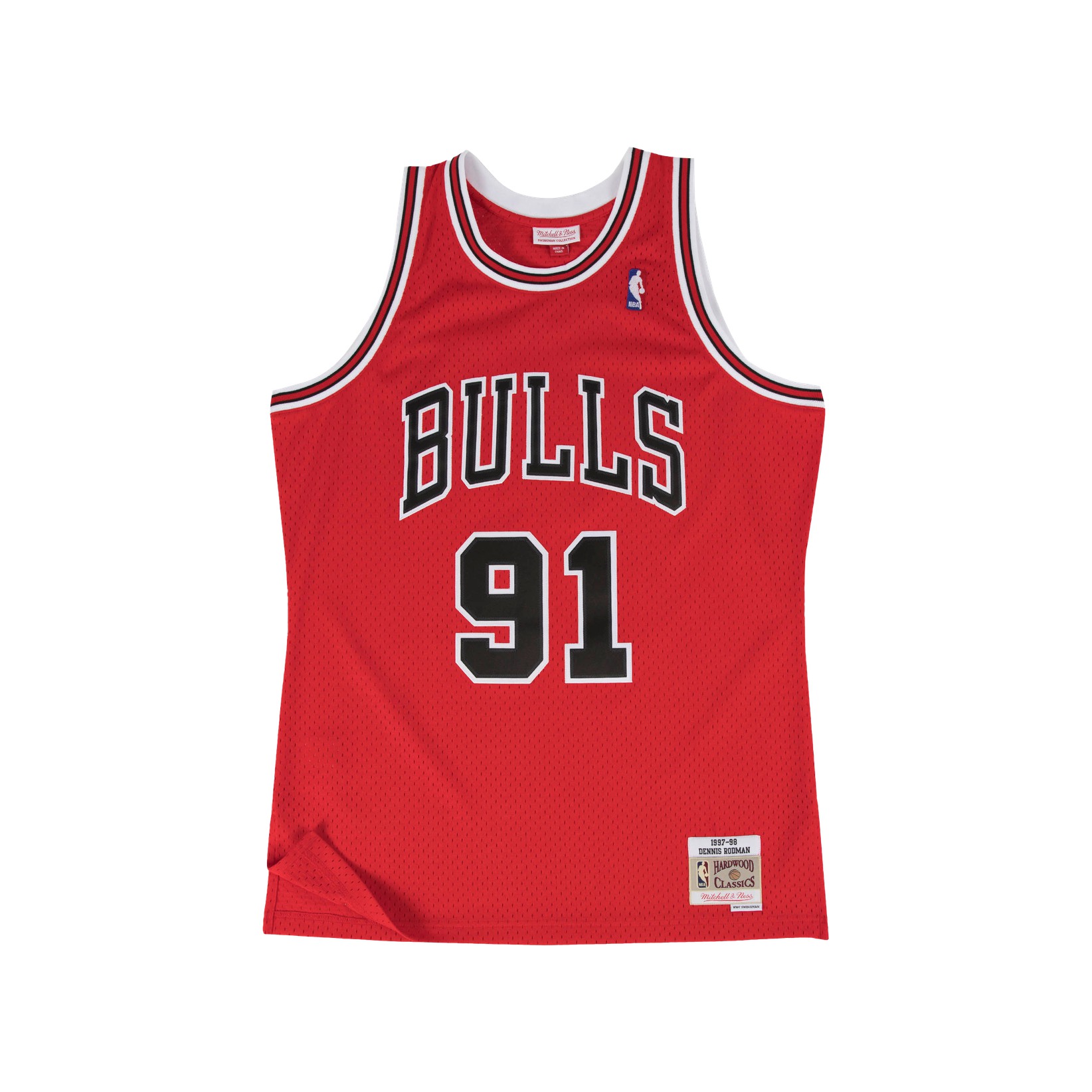 【NBA球衣】Mitchell&Ness-公牛队罗德曼1997-98赛季红色客场球衣