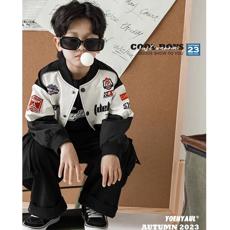 幼悠男童杜邦三防棒球服秋季洋气时尚儿童潮酷帅气宝宝外套N4594