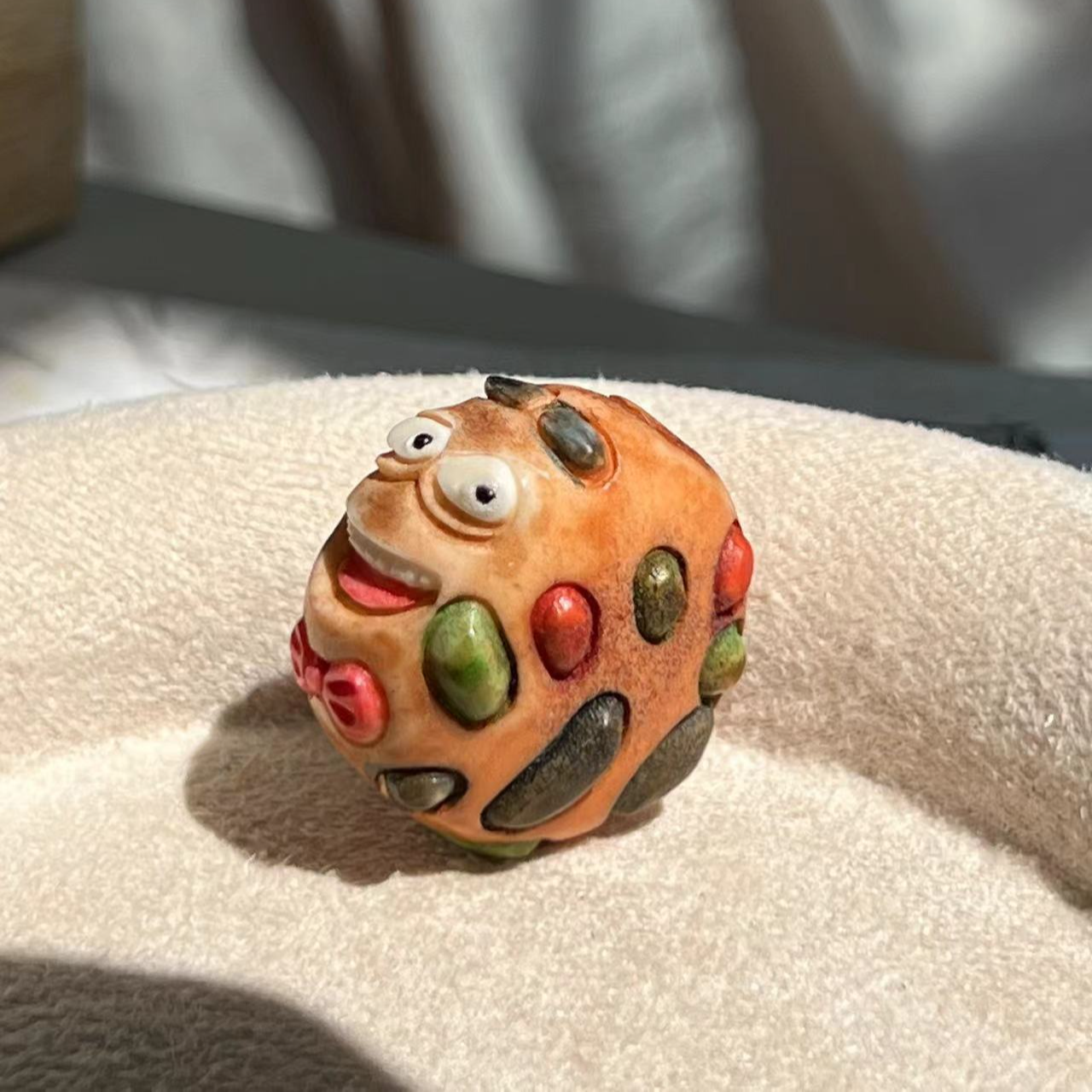 非金属木质吊坠 雕刻鹿角曲奇饼干儿童手工可爱棕色小众彩色挂坠