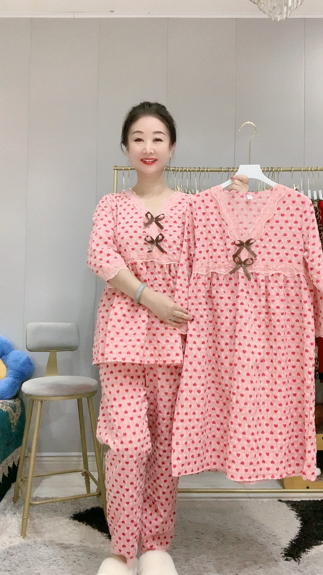 泡泡棉布家居服四季款