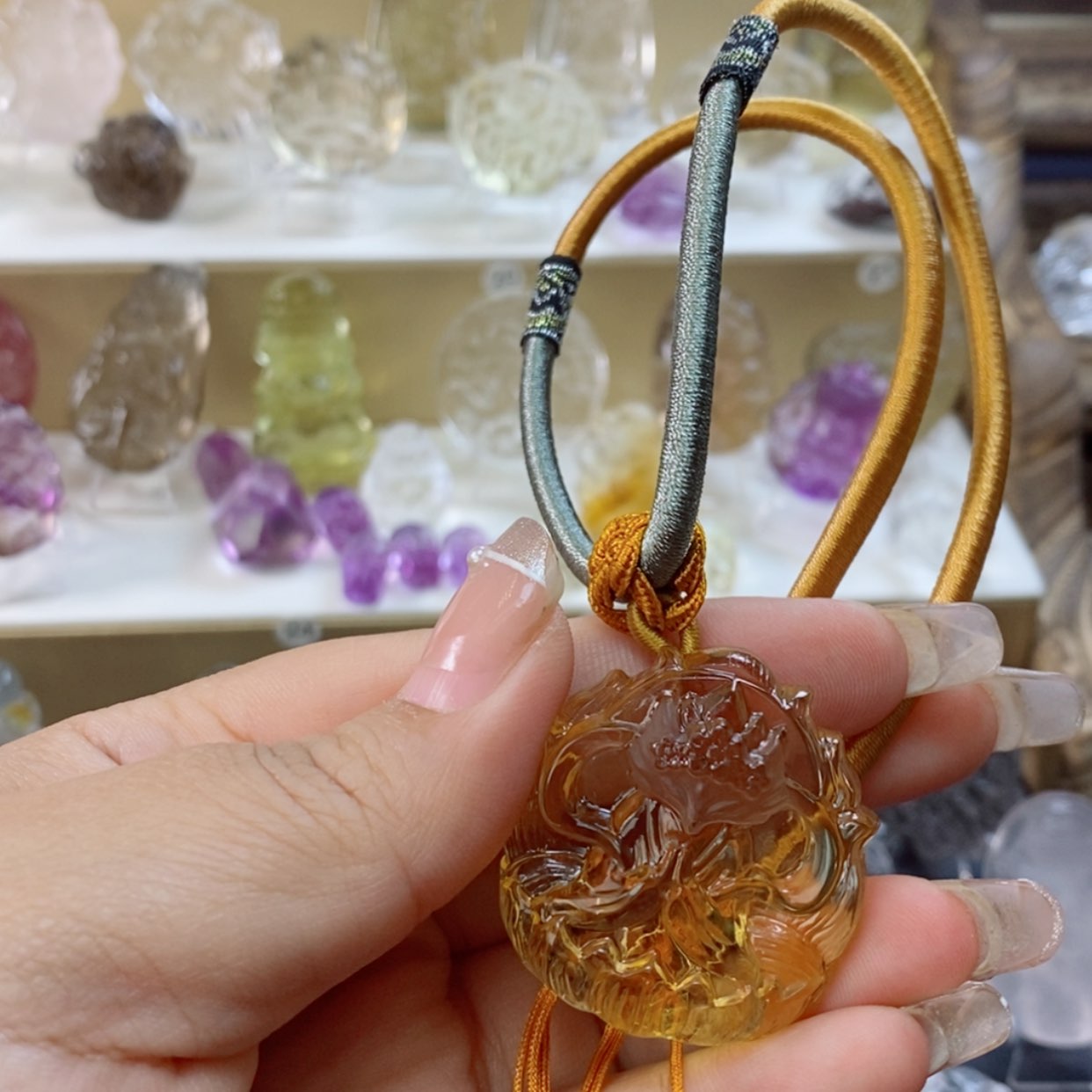 【闪购商品】水晶颈饰未镶嵌L**e暴力黄大成道狐➕绳