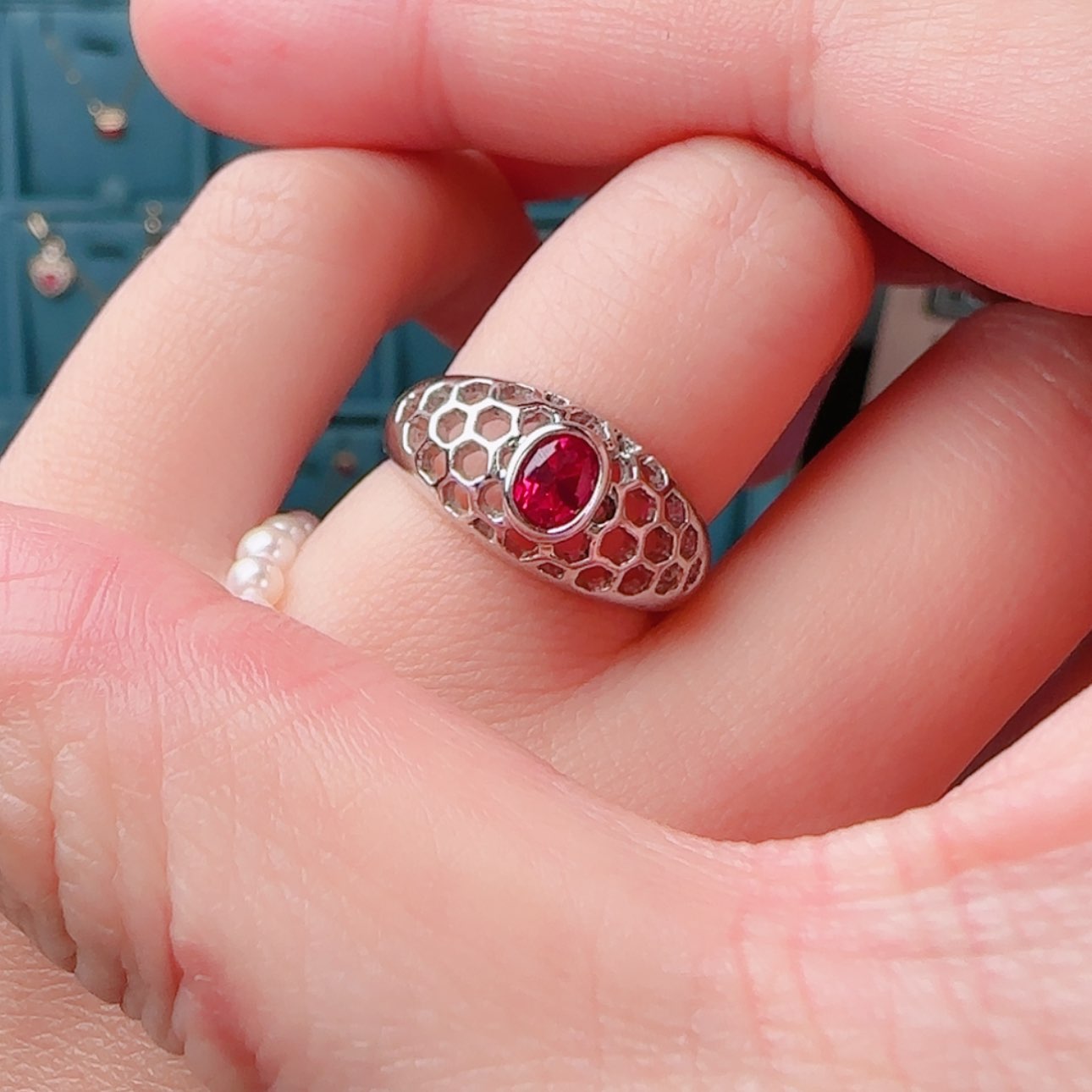 【闪购商品】锆石戒指13圈银S925镶嵌