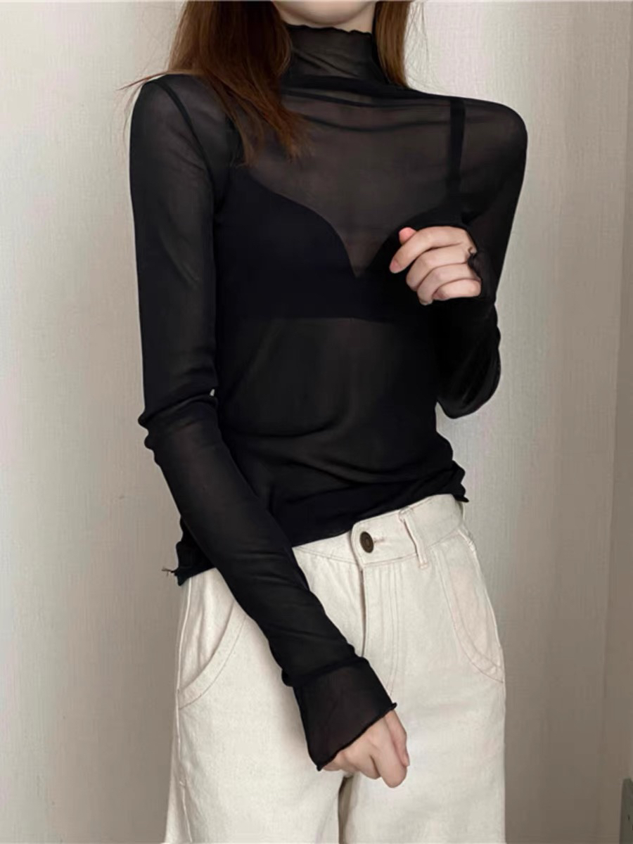 山茶服装店｜网纱打底衫