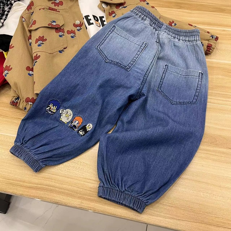 童装宝宝裤子男童女童牛仔裤儿童春夏小童防蚊裤空调裤1924
