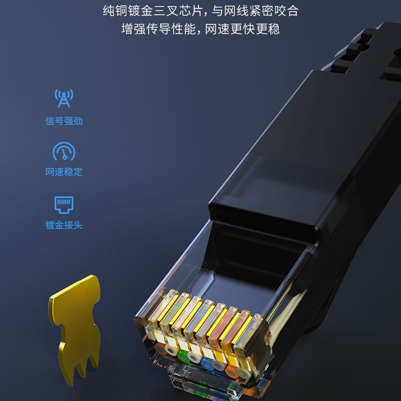 六类网线千兆室内外家用高速路由器办公电脑网络宽带线成品上网