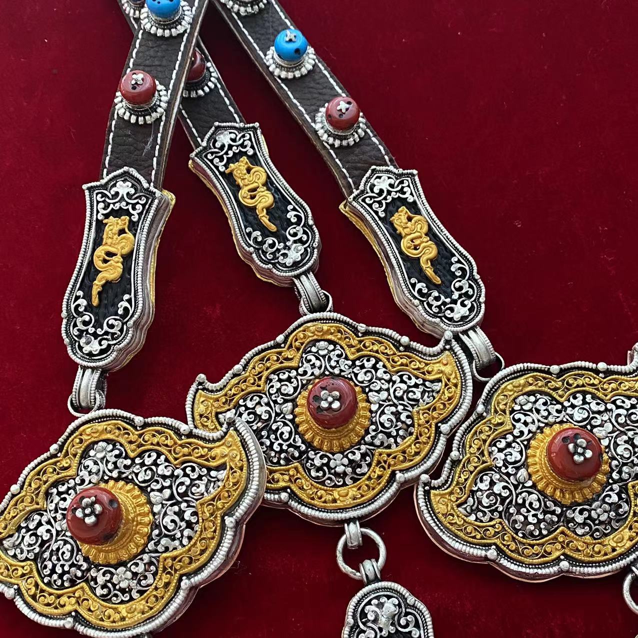 24新款女士藏族特色手工白铜加银腰链挂件时尚简约热卖爆长款