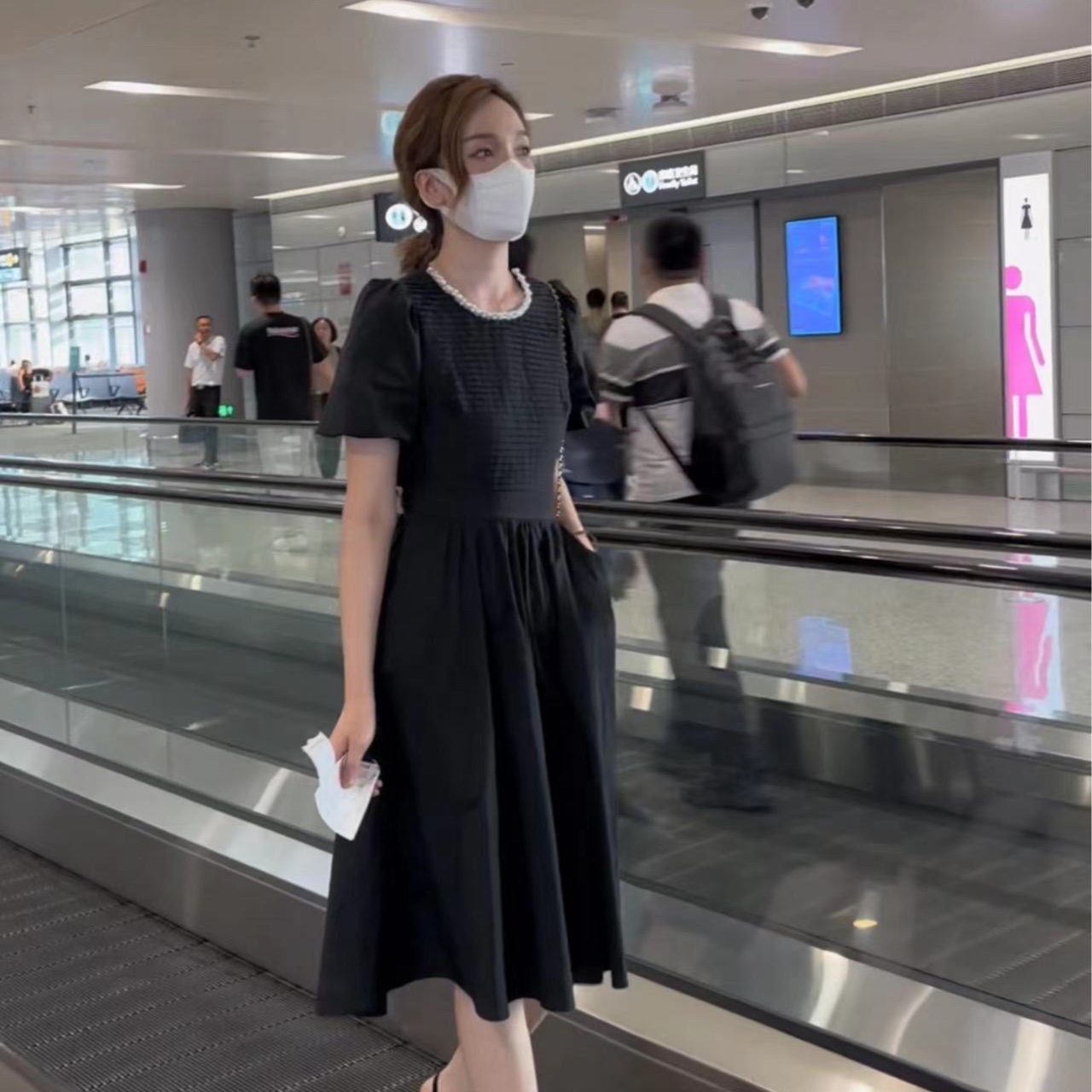 【DL高端定制】气质设计款收腰显瘦连衣裙9138