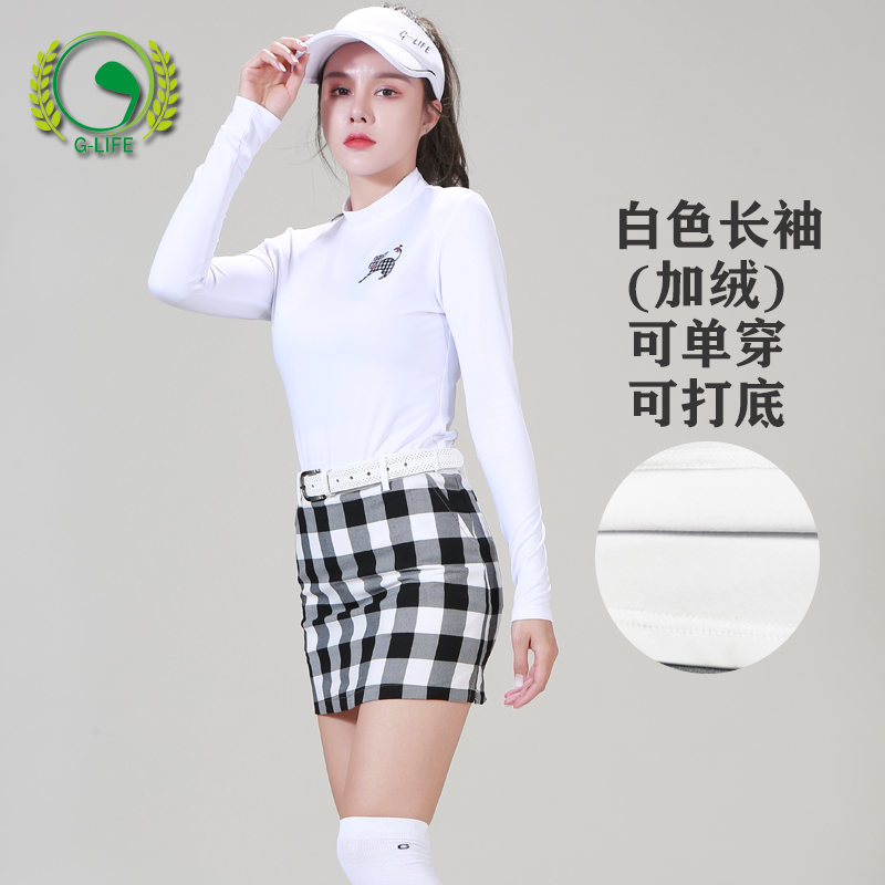 高尔夫女装秋冬加绒长袖服装运动时尚宽松上衣弹力专业运动面料